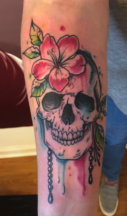 Tattoos - more skull and flowers - 138148